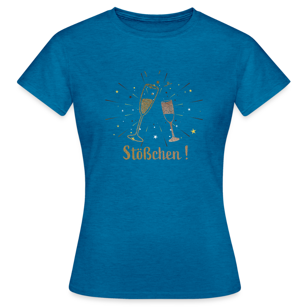 Frauen T-Shirt Stößchen - Antikblaues Saphir meliert