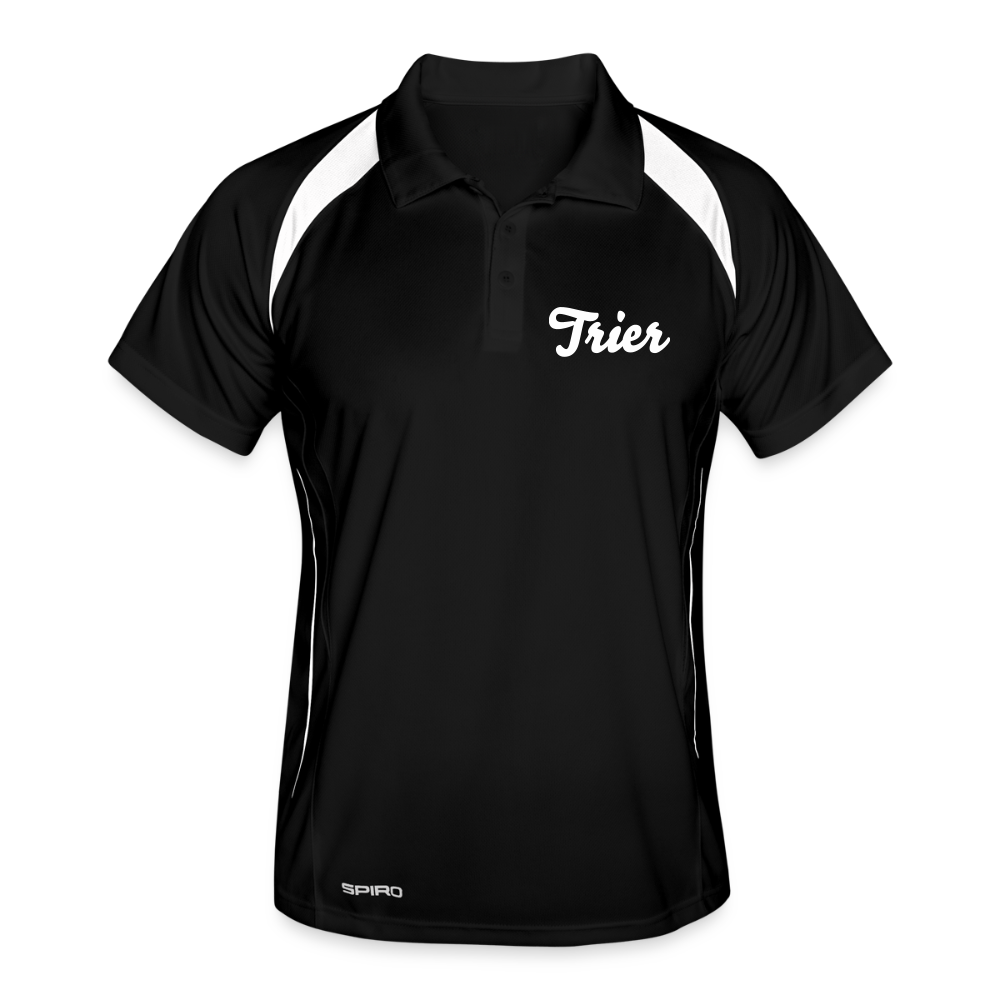 Männer Polo atmungsaktiv Trier - Schwarz/Weiß
