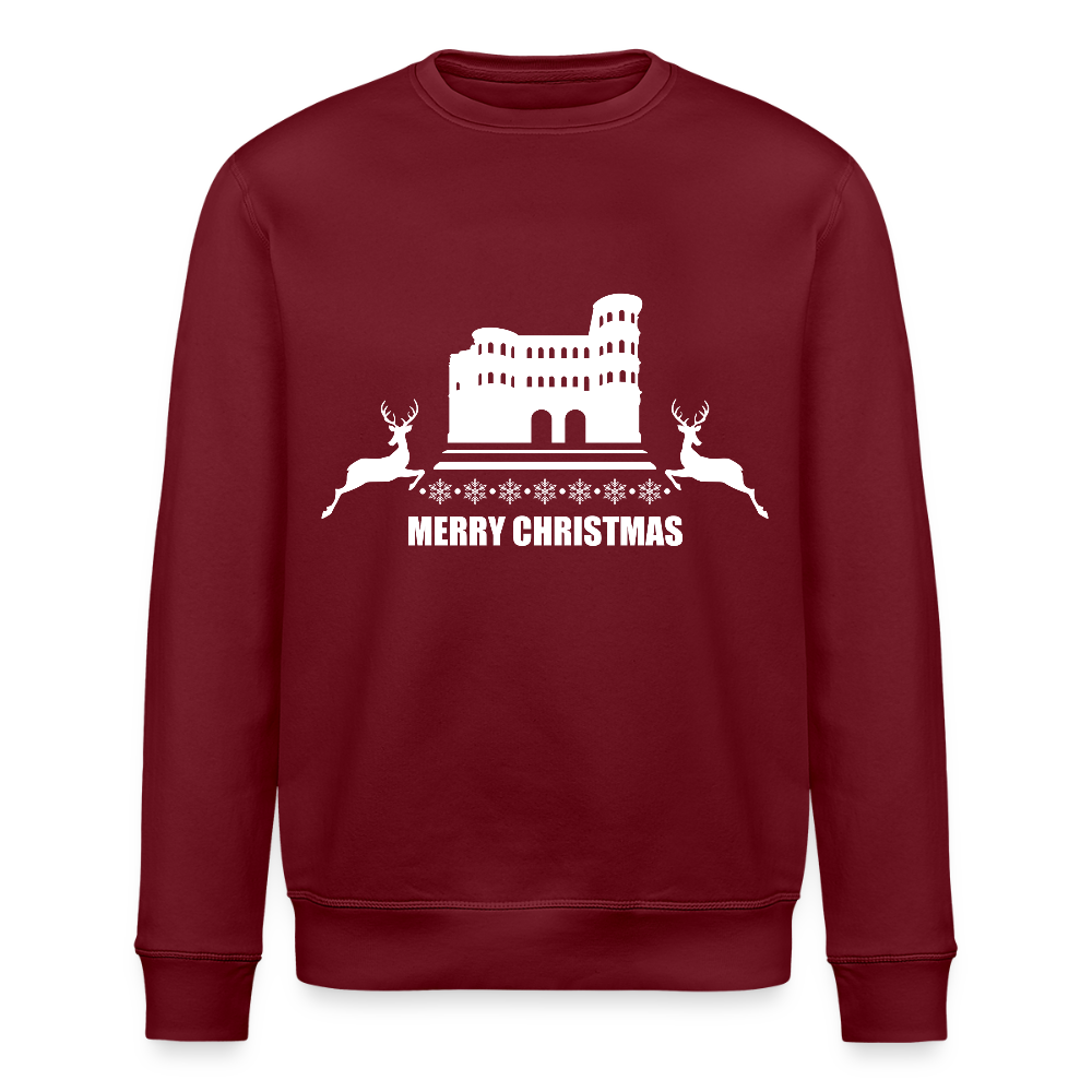Unisex Bio-Sweatshirt Weihnachten - Burgunderrot