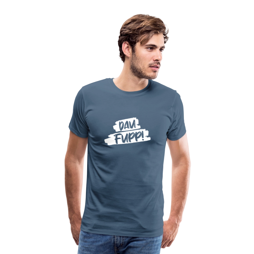 Männer Premium T-Shirt Dau Fupp - Blaugrau