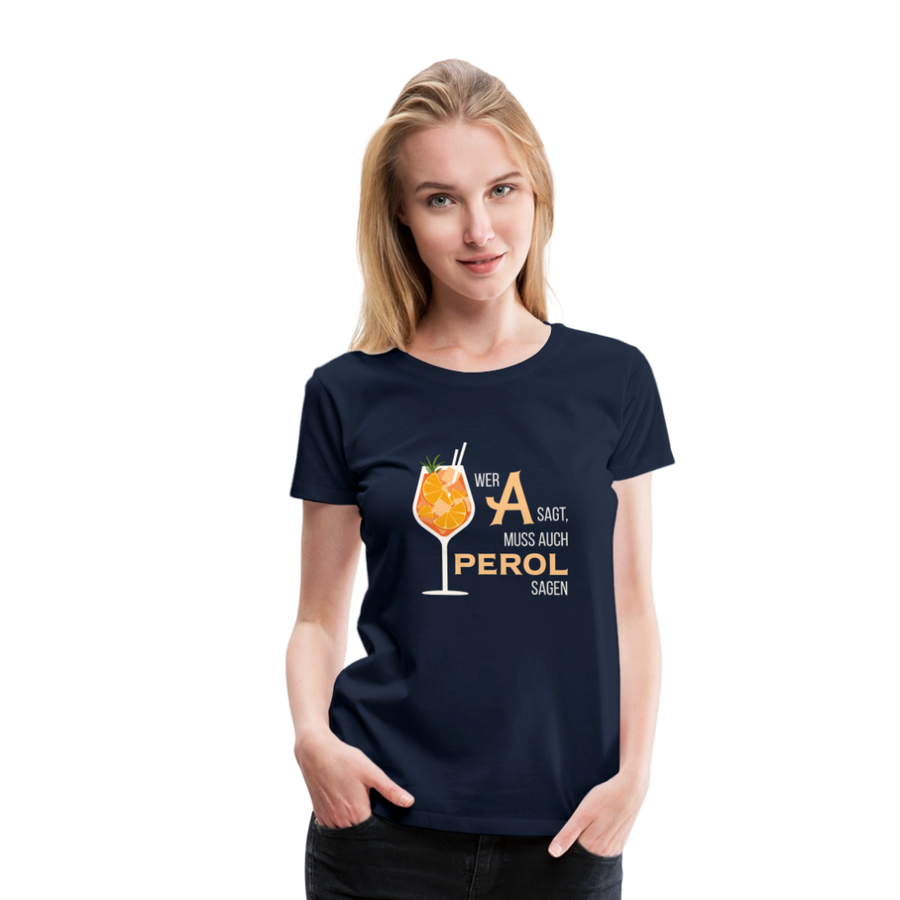 Frauen Premium T-Shirt Aperol - Navy