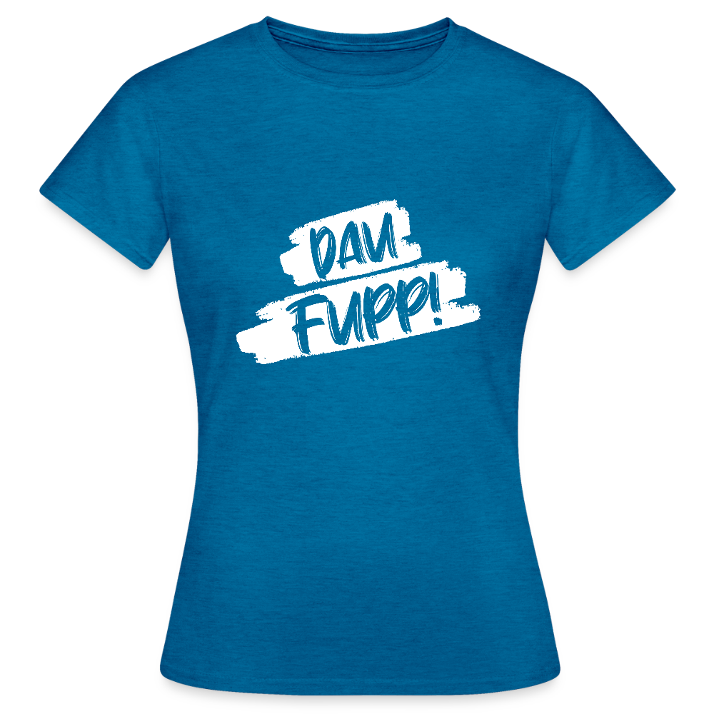 Frauen T-Shirt Dau Fupp - Antikblaues Saphir meliert