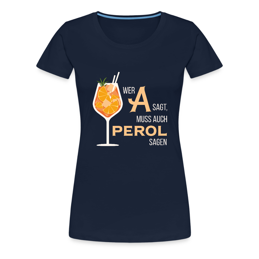 Frauen Premium T-Shirt Aperol - Navy