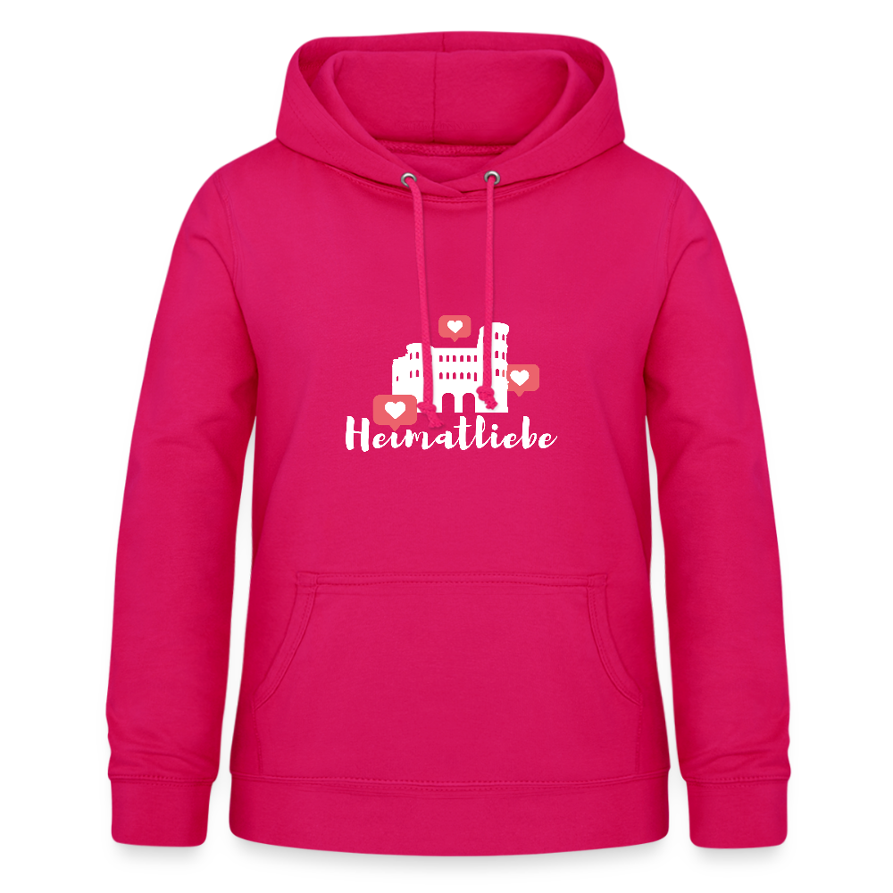 Frauen Hoodie Heimatliebe - dunkles Pink