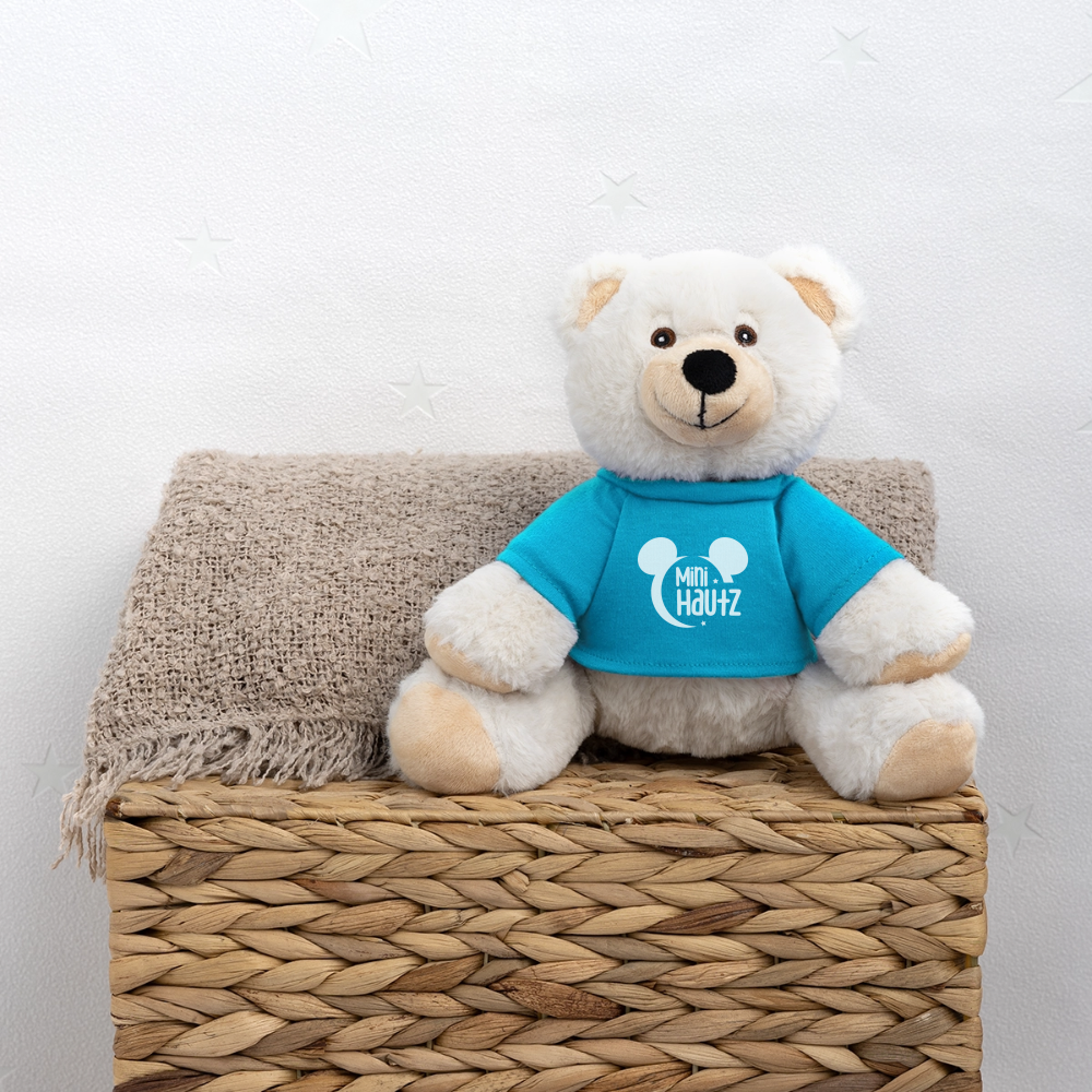 MiniFeet® RecycelBär® Creme mini Hautz - Atollblau