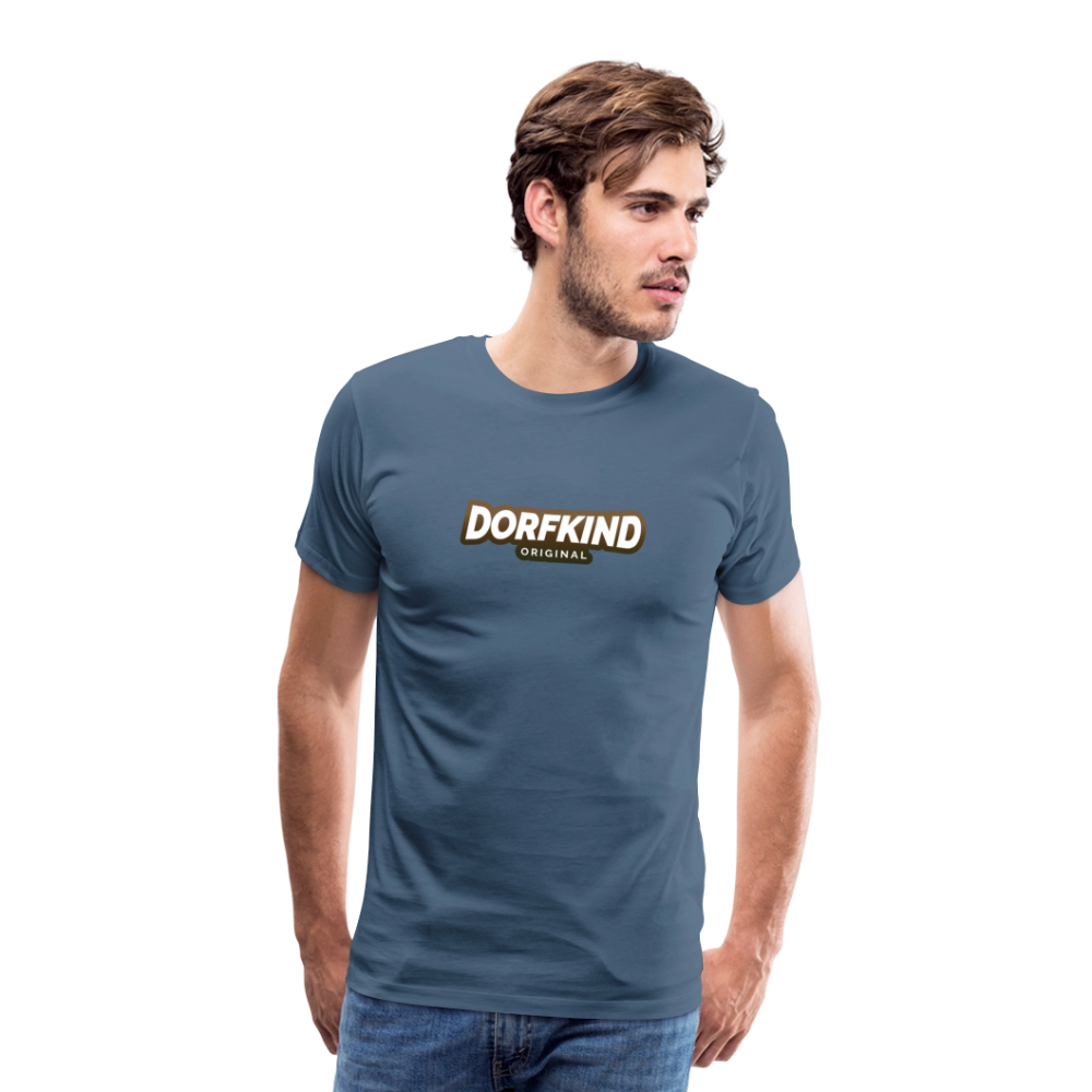 Männer Premium T-Shirt Dorfkind - Blaugrau