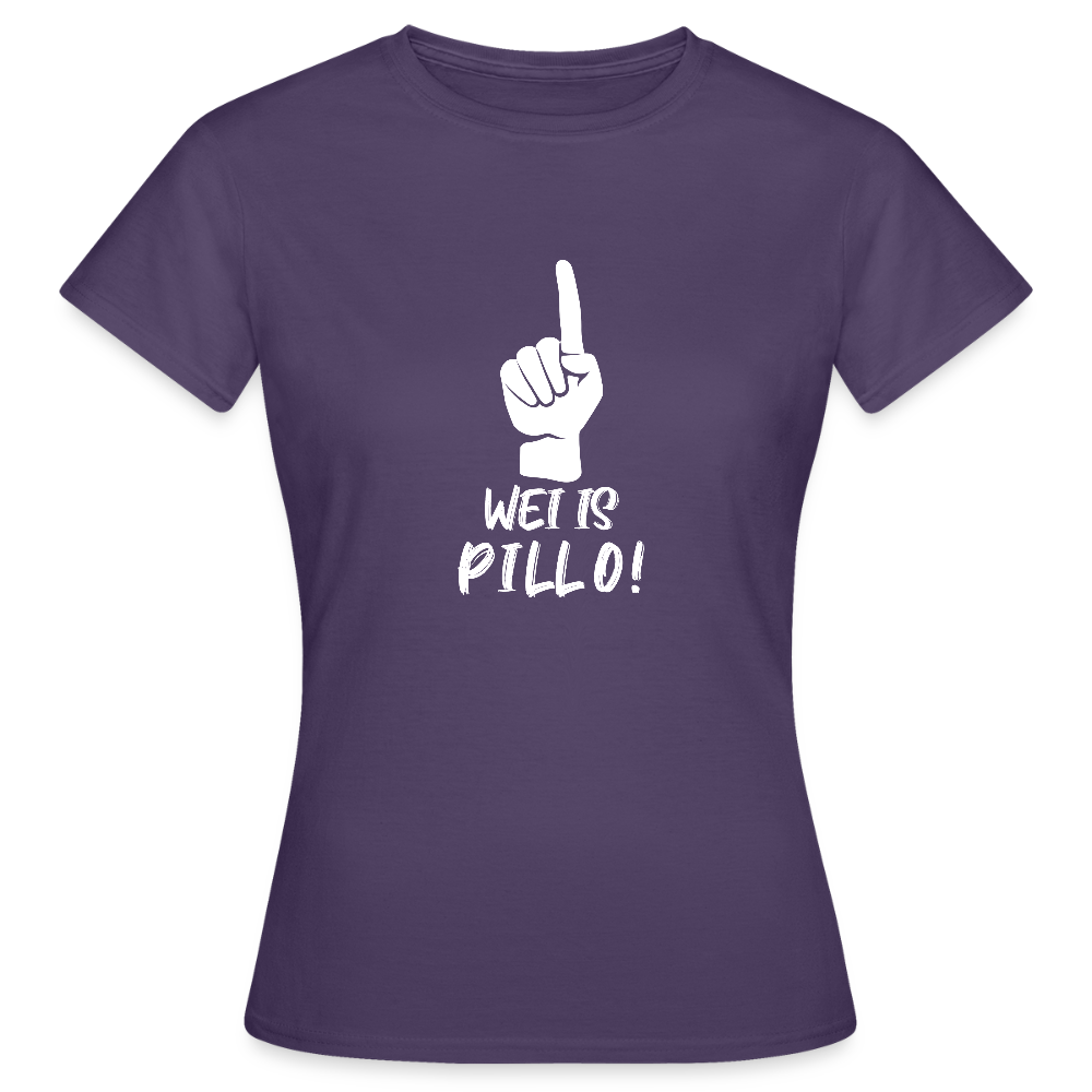 Frauen T-Shirt Wei is Pillo - Dunkellila