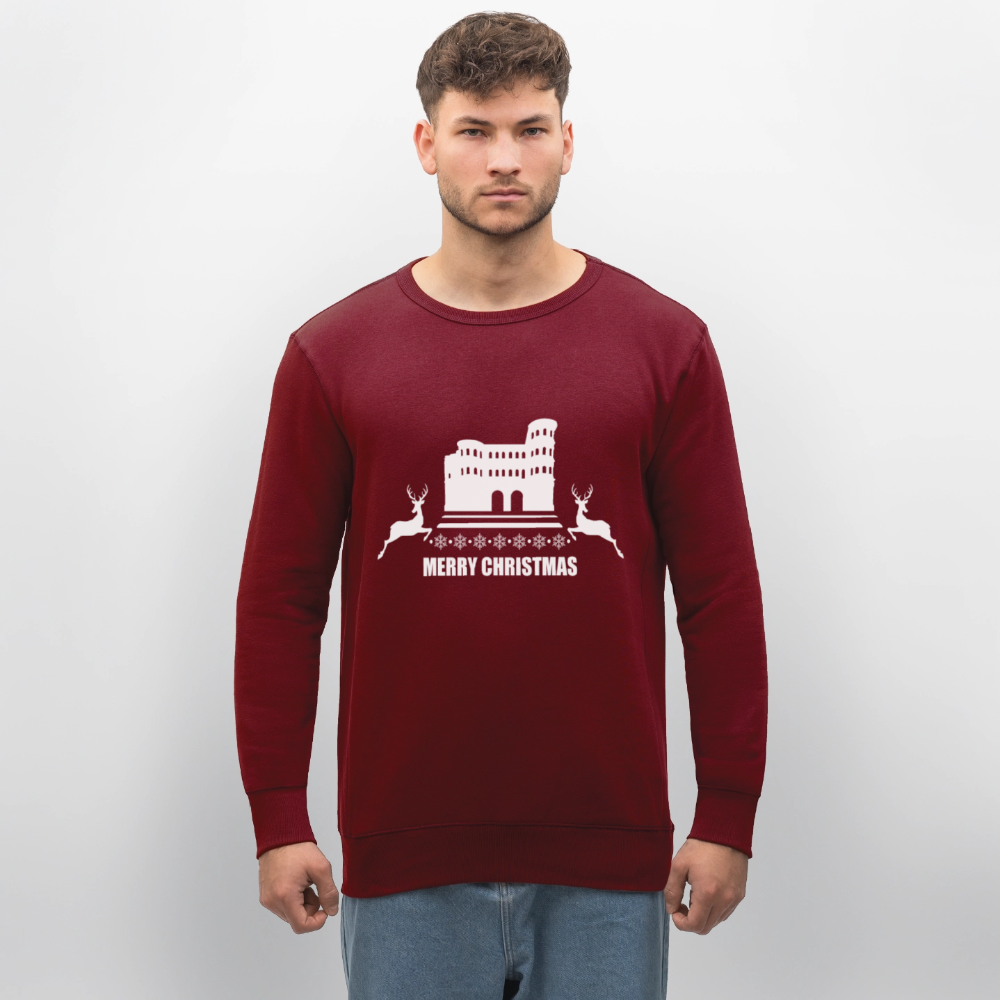 Unisex Bio-Sweatshirt Weihnachten - Burgunderrot