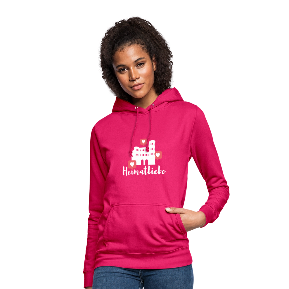 Frauen Hoodie Heimatliebe - dunkles Pink