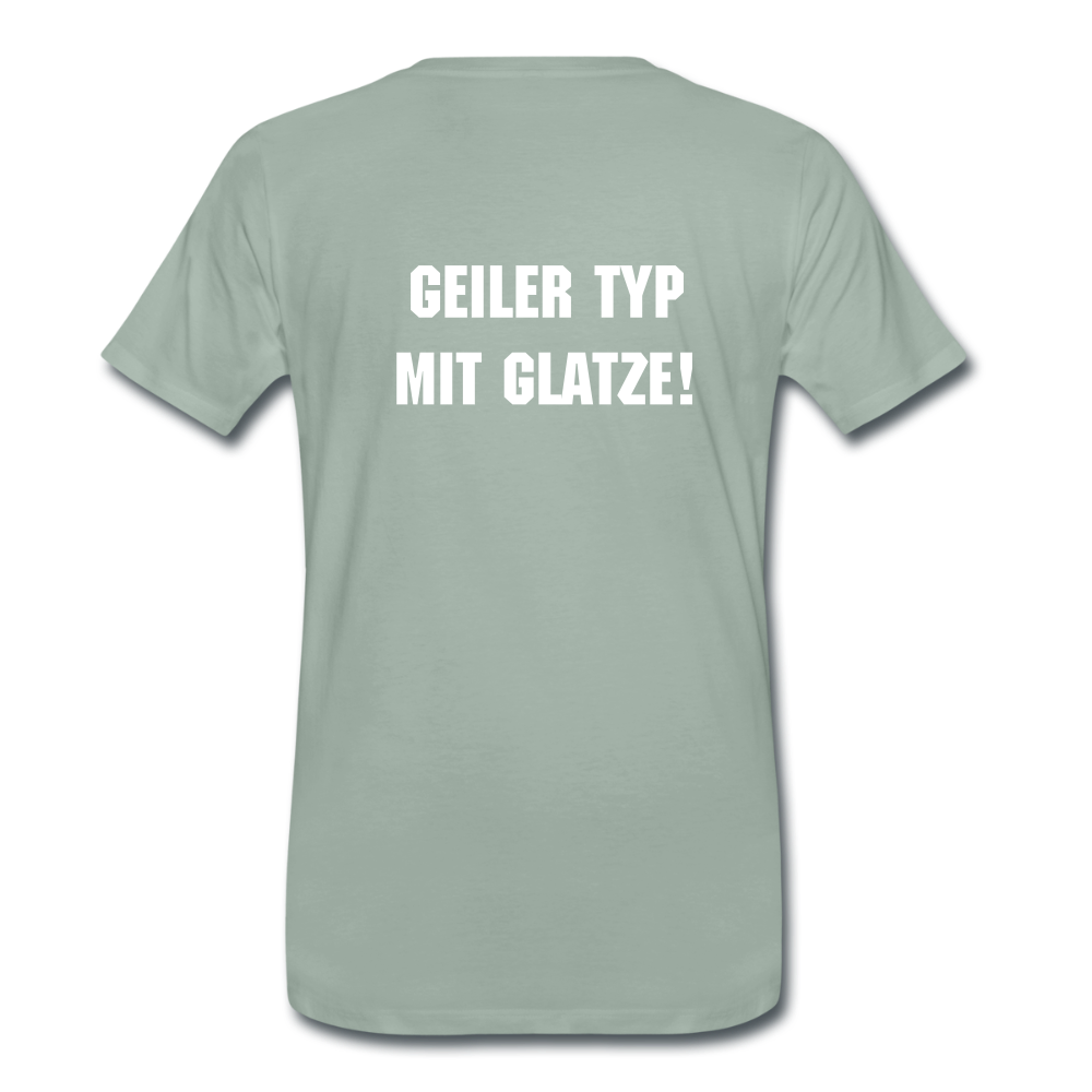 Männer Premium T-Shirt Glatze - Graugrün