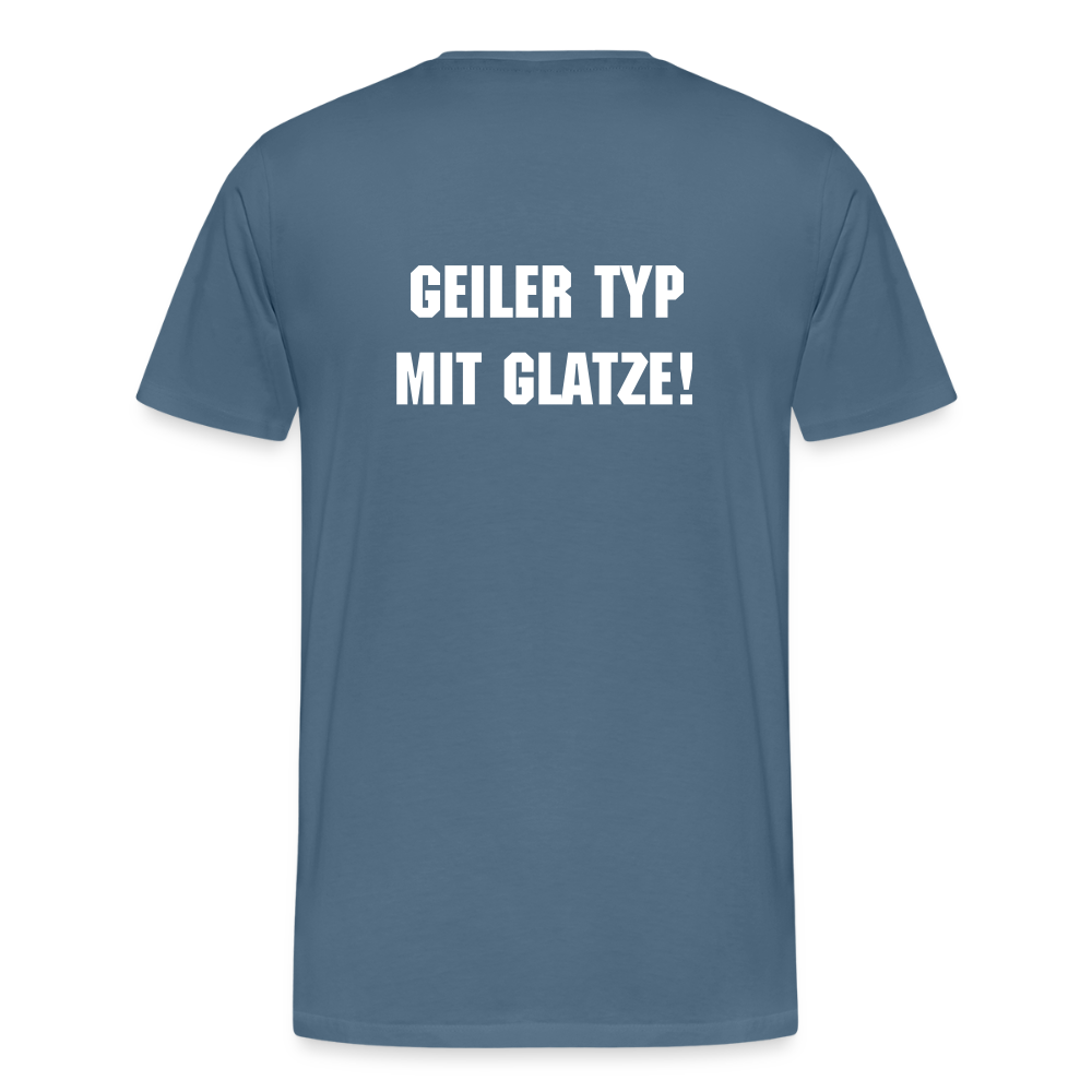 Männer Premium T-Shirt Glatze - Blaugrau