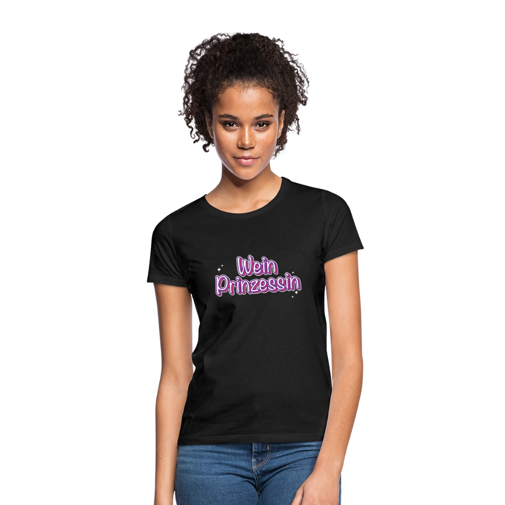 Frauen T-Shirt Weinprinzessin - Schwarz