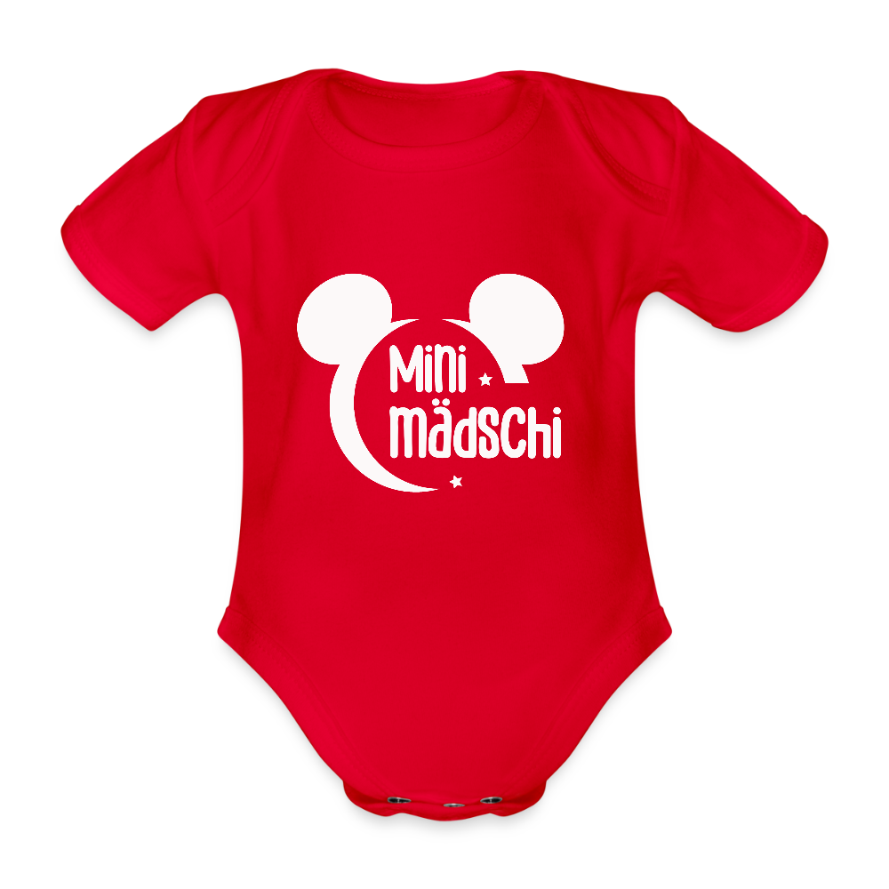 Baby Bio-Kurzarm-Body Mini Mädschi - Rot