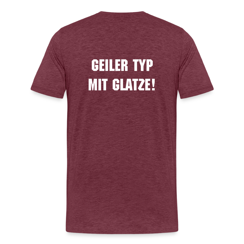 Männer Premium T-Shirt Glatze - Bordeauxrot meliert