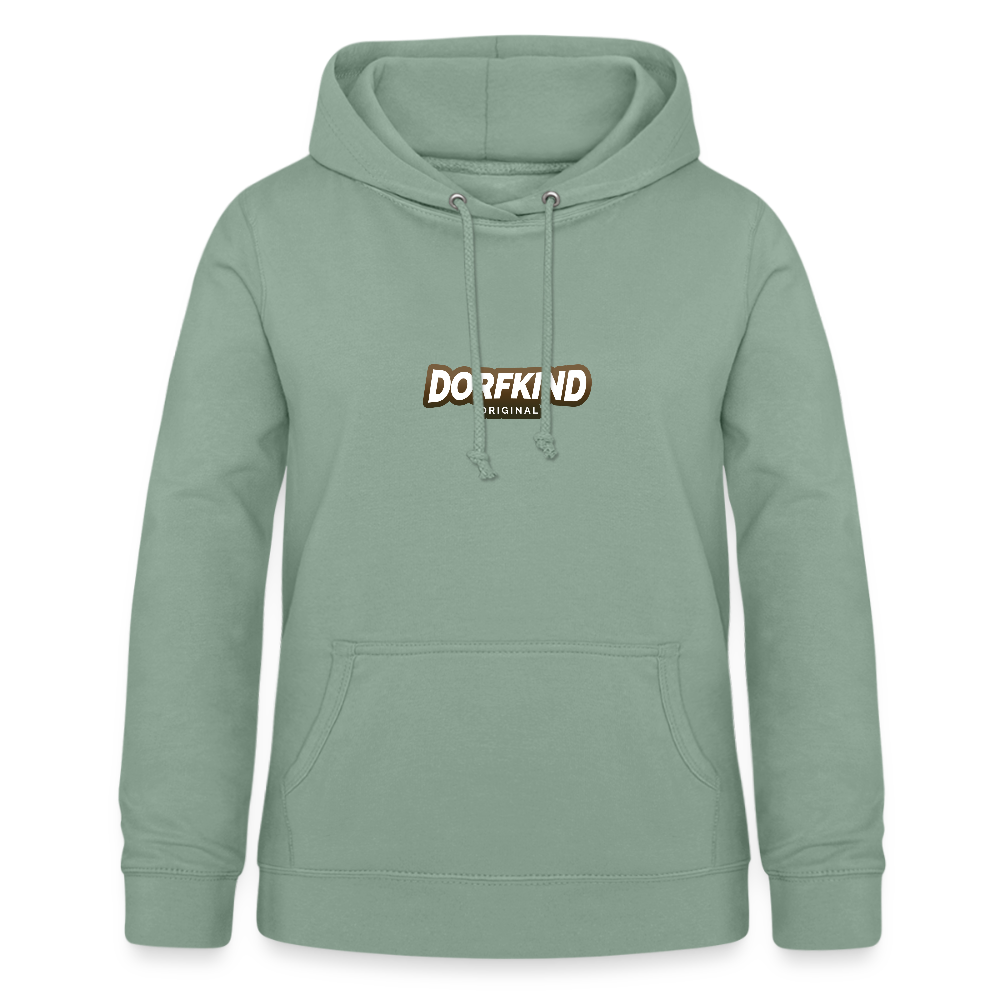 Frauen Hoodie Dorfkind - Graugrün