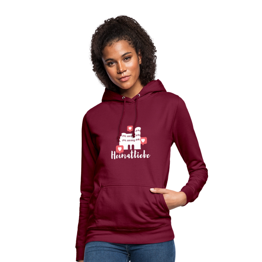 Frauen Hoodie Heimatliebe - Bordeaux