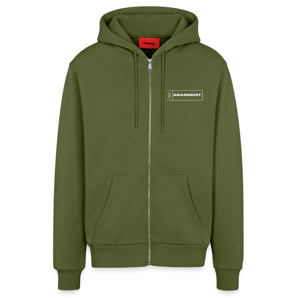 Organic Relaxed Kapuzenjacke Made in EU Goarneist - MOSS GREEN