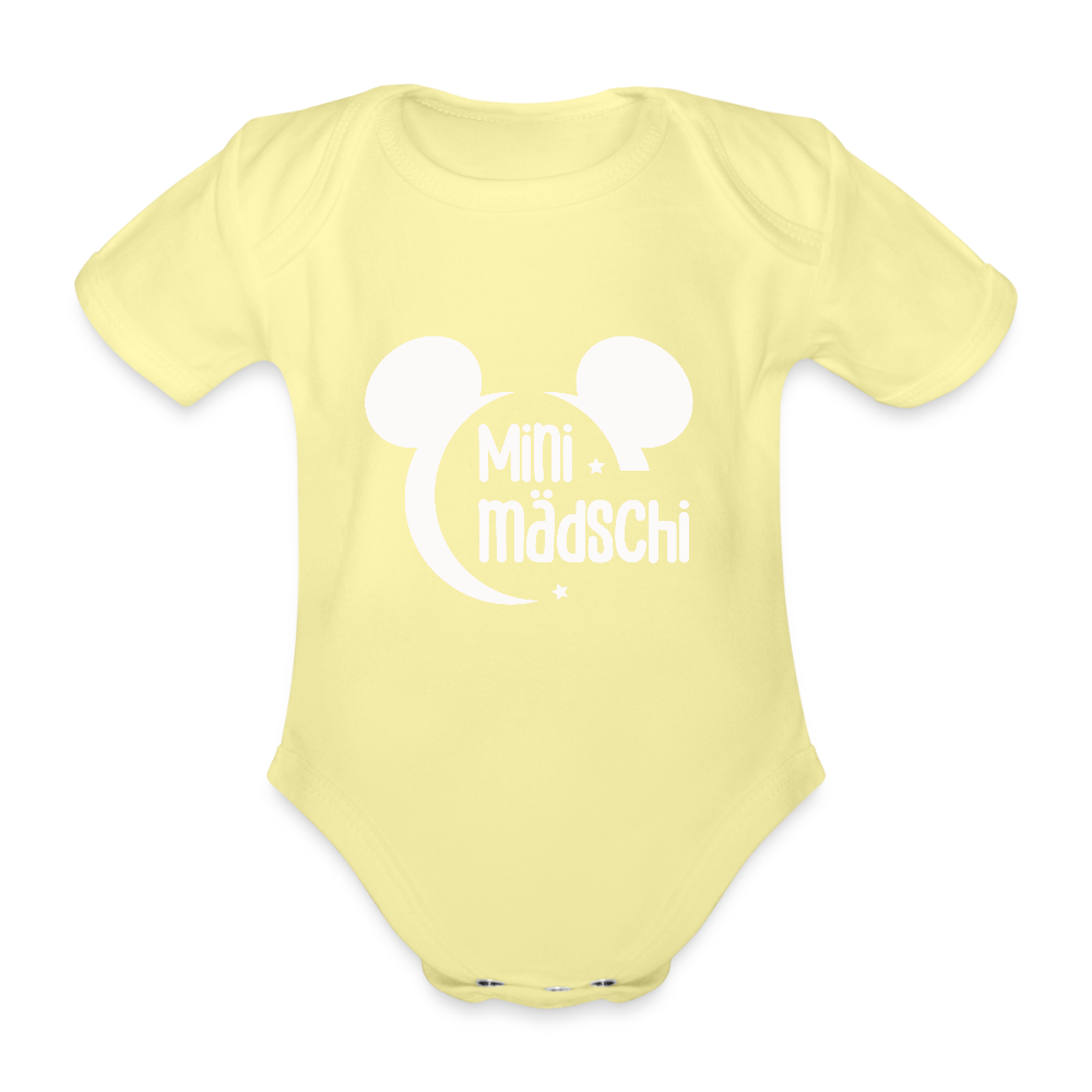 Baby Bio-Kurzarm-Body Mini Mädschi - Hellgelb