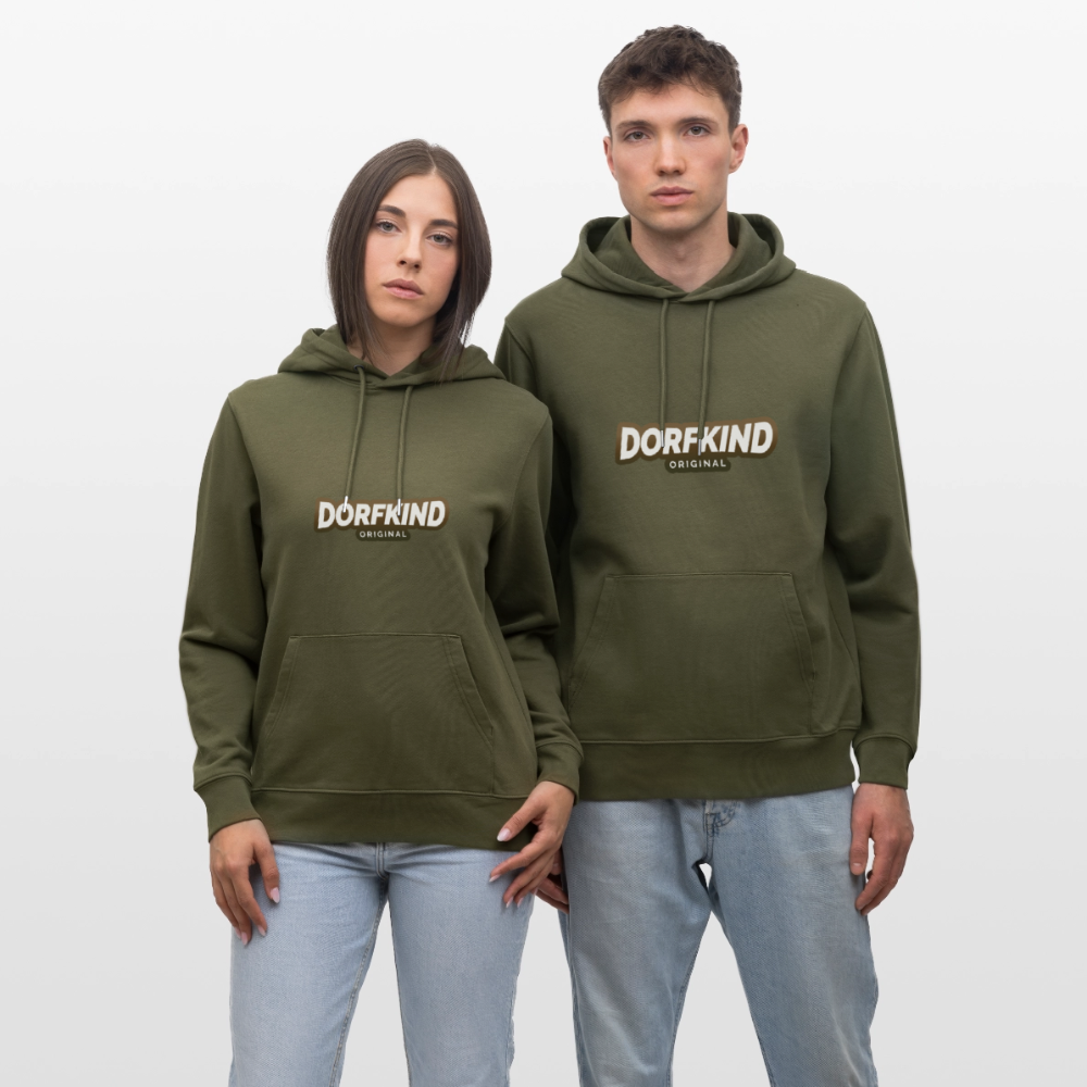 Stanley/Stella Unisex Bio-Hoodie Dorfkind - Khaki Grün
