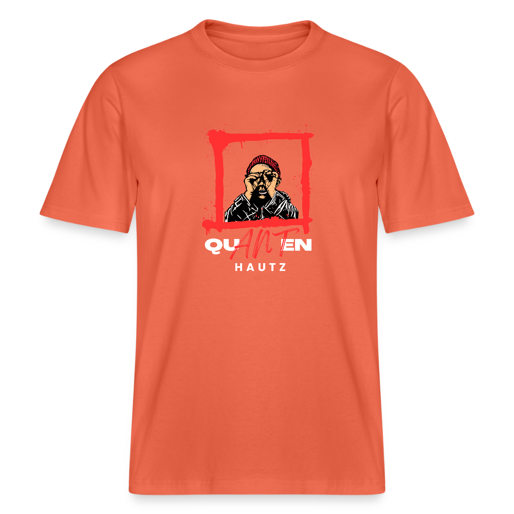 Relaxed Fit Unisex Bio-T-Shirt Quanten Hautz - Hellrot