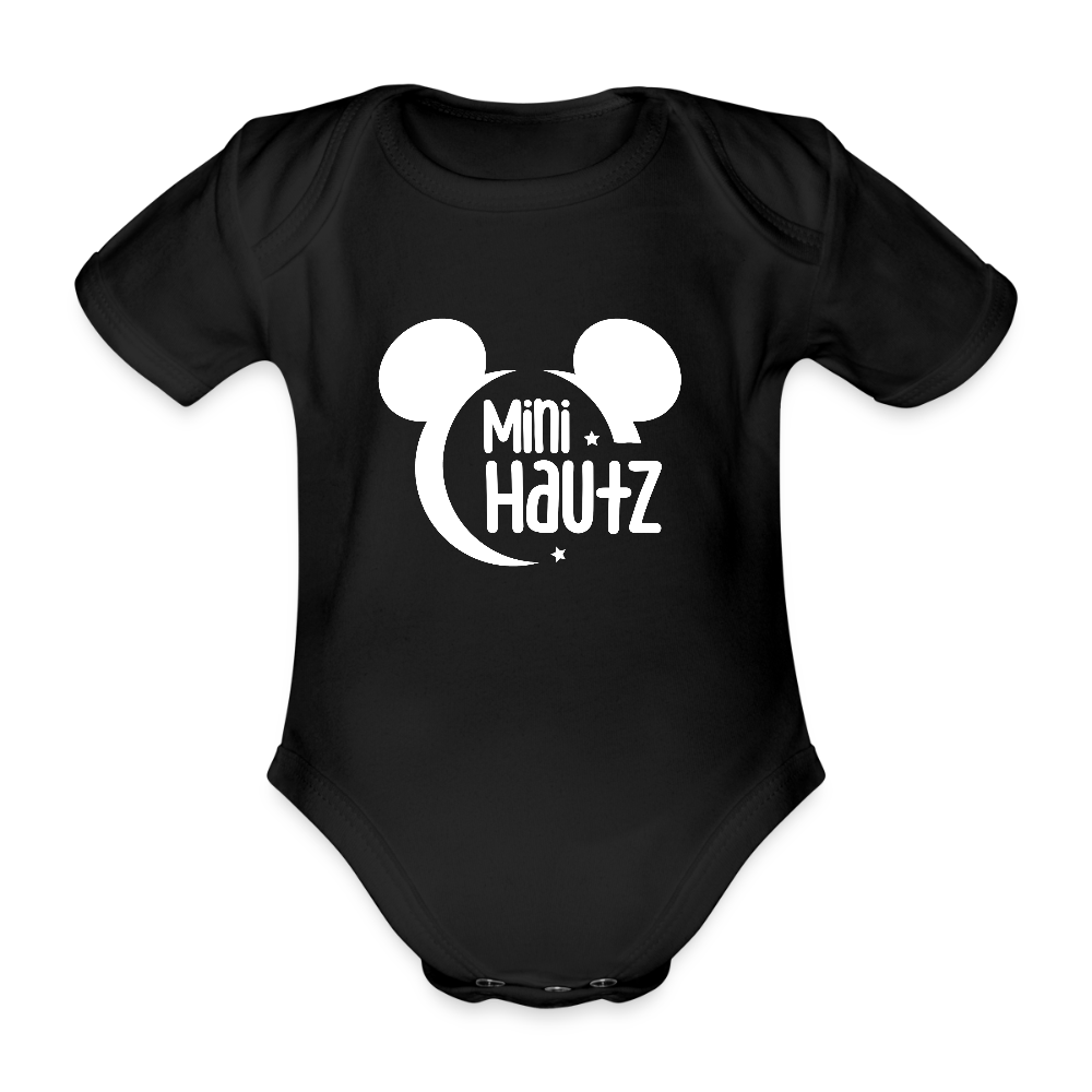 Baby Bio-Kurzarm-Body Mini Hautz - Schwarz