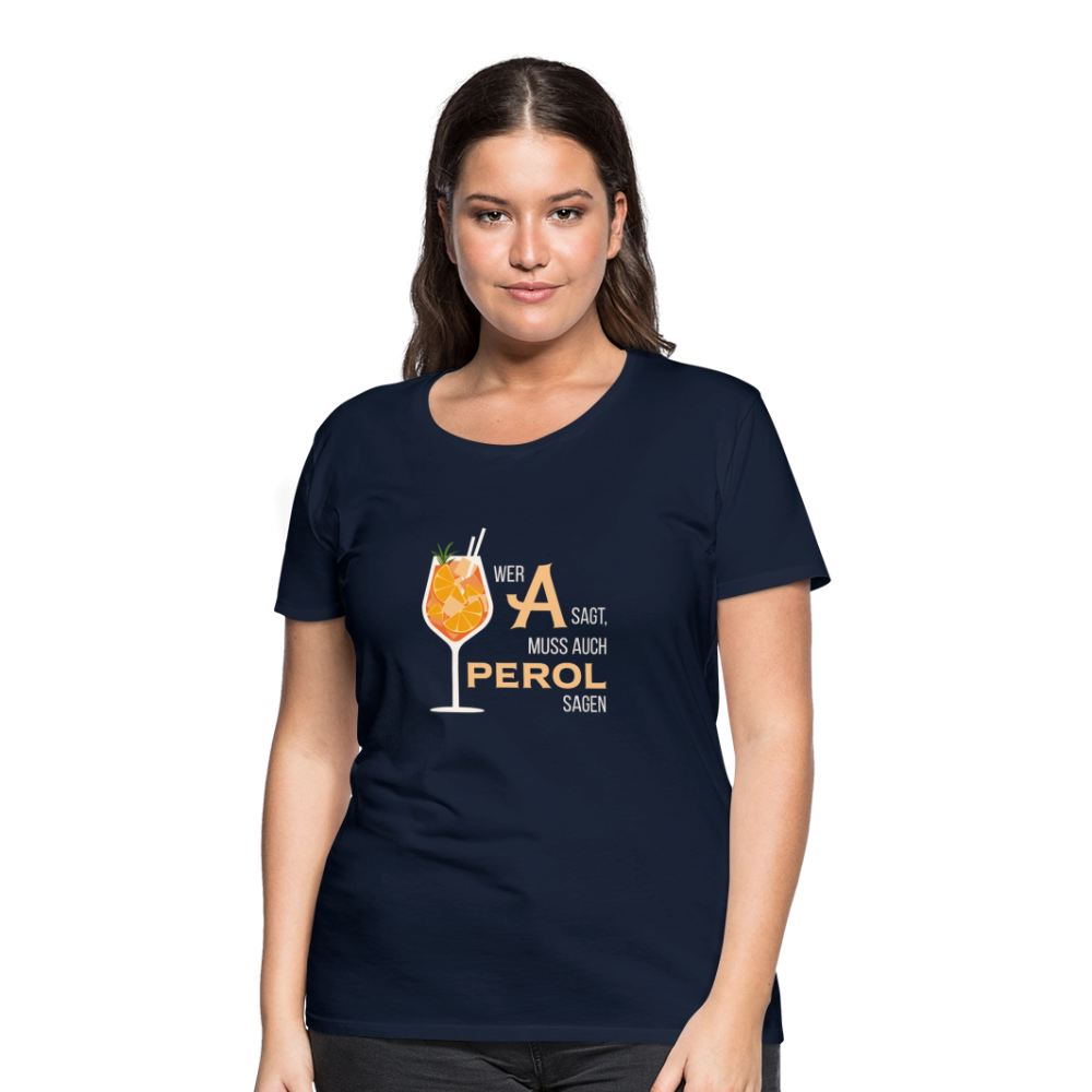 Frauen Premium T-Shirt Aperol - Navy